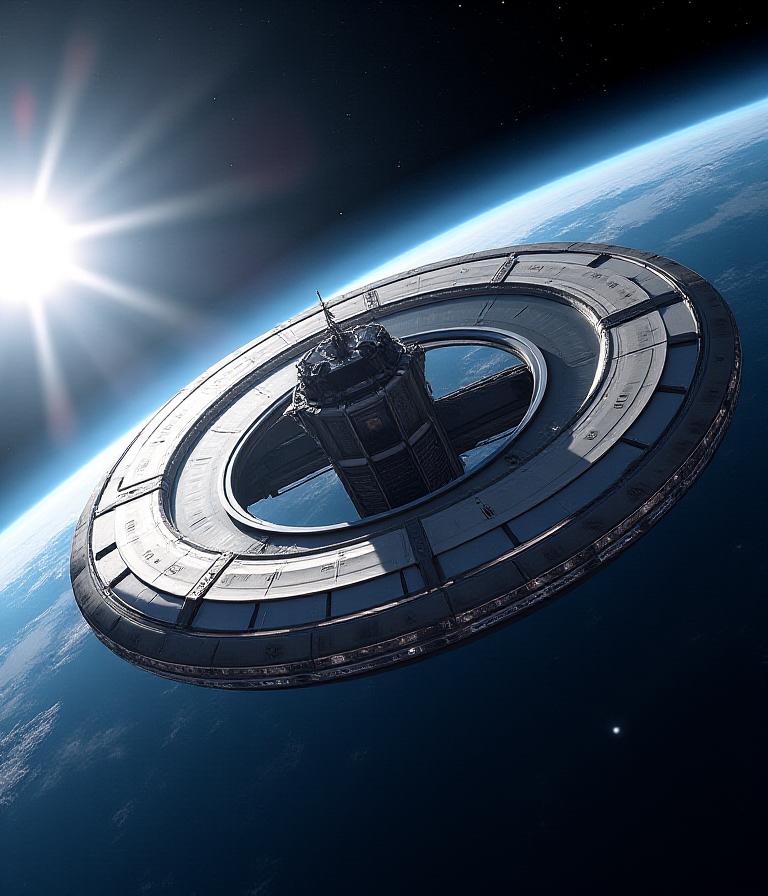 Modern space station in Earth orbit